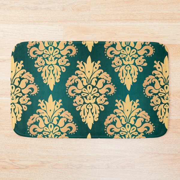 Item preview, Teal Green and Gold Classic Damask Pattern designed and sold by Julie Erin Designs.