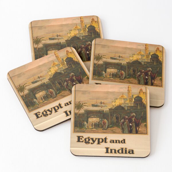 Item preview, Egypt and India retro poster designed and sold by CorasPosters.