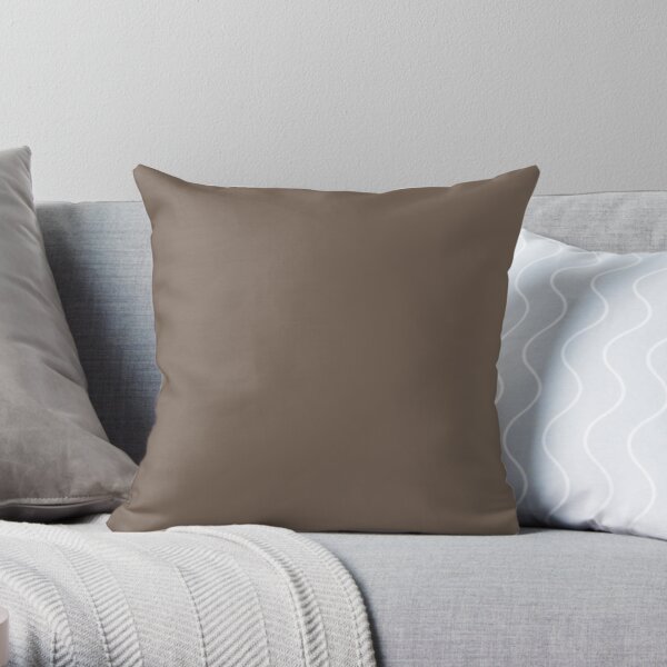 Pebble Khaki Solid Colour Throw Pillow