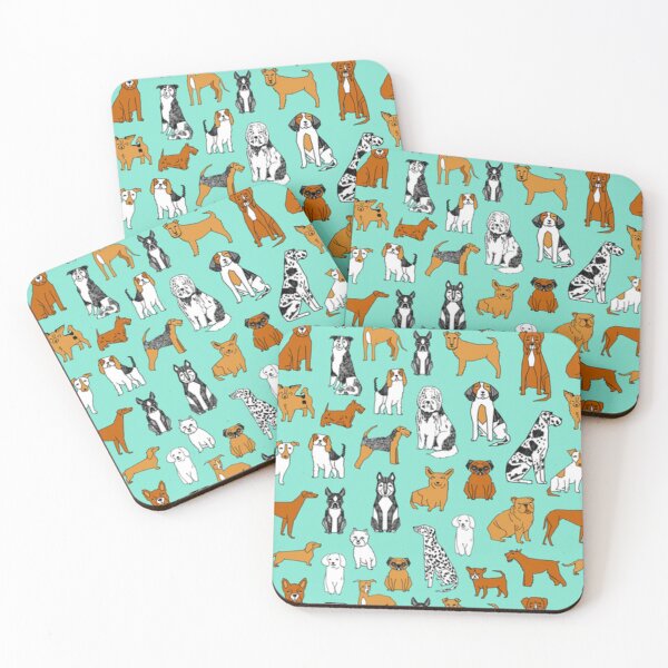Item preview, Dog pattern on teal pattern designed and sold by hillarymoore06.