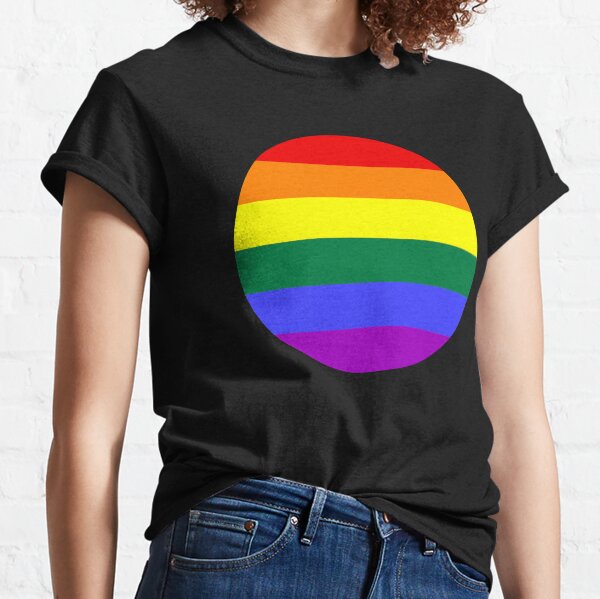 Circular Rainbow Flag (black background) Classic T-Shirt