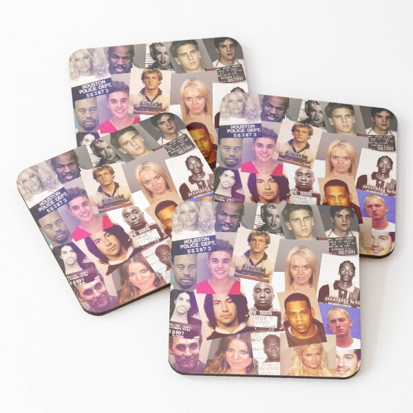 Celebrity Mugshot Collage Coasters (Set of 4)