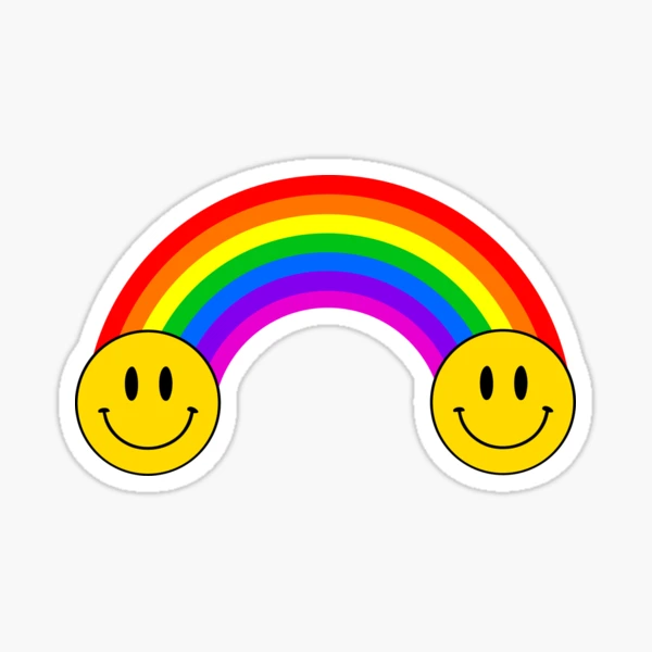 Rainbow Bright Smile | Happy Face | | Sticker