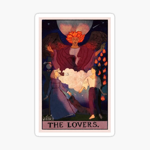 Aullidos de los amantes del castillo en movimiento Tarot Pegatina