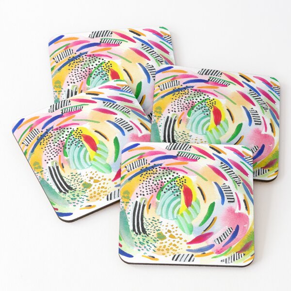 Item preview, Colorful Circle Watercolor Abstract Painting designed and sold by MyArt23.