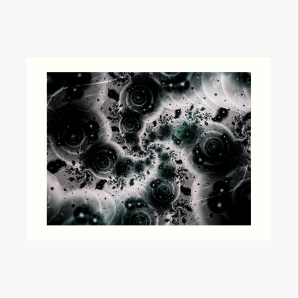 White Spiral Futuristic Art Art Print