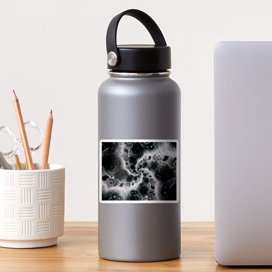 White Spiral Futuristic Art Sticker