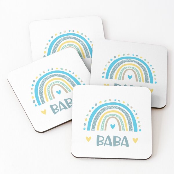 Item preview, BABA BLUE RAINBOW HEARTS designed and sold by PuddleofStars.