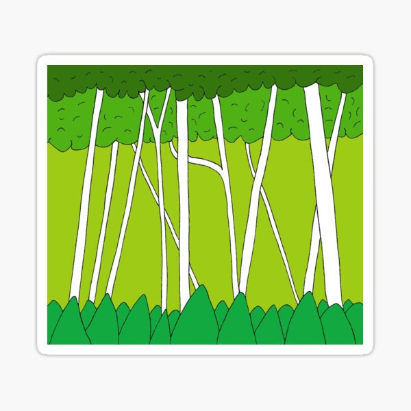 Peaceful Birch Forest Sticker