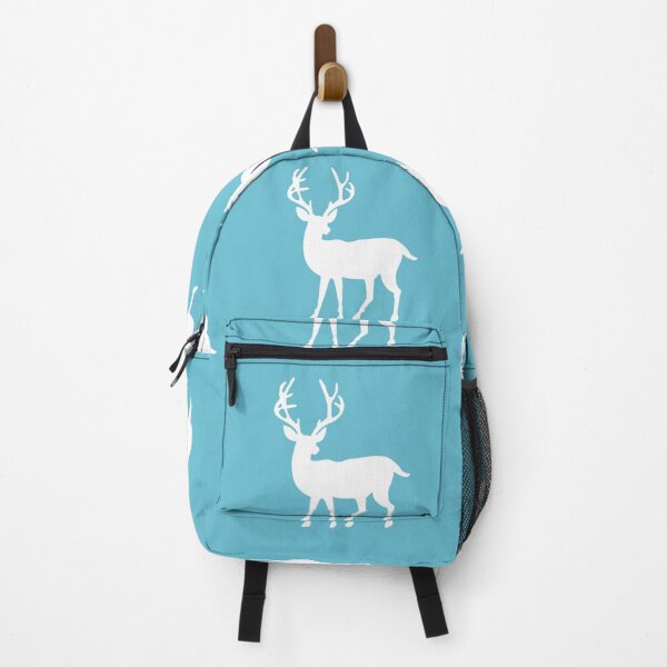 Item preview, White Silhouette Deer Antlers Stag Head in Soft Pastel Baby Blue Color  designed and sold by MyArt23.