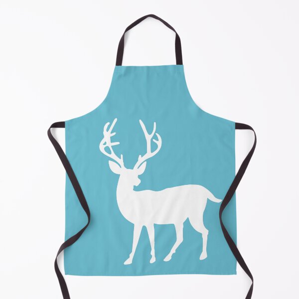 Item preview, White Silhouette Deer Antlers Stag Head in Soft Pastel Baby Blue Color designed and sold by MyArt23.