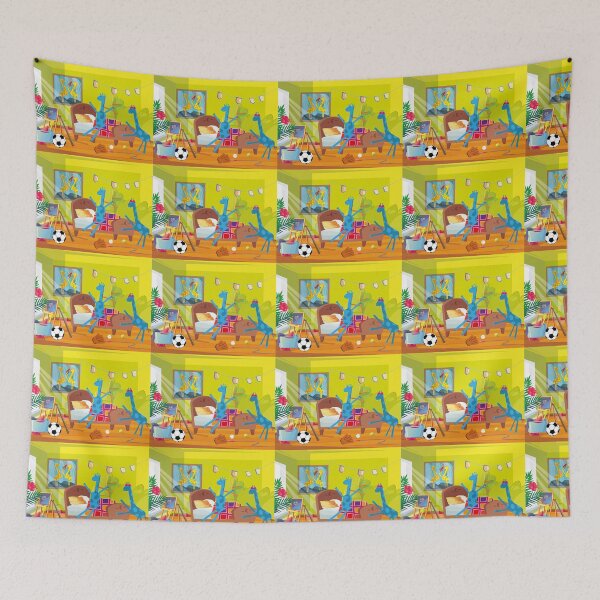 Item preview, It's wake up time for the blue giraffes! Time to go to school! designed and sold by bluegiraffekids.