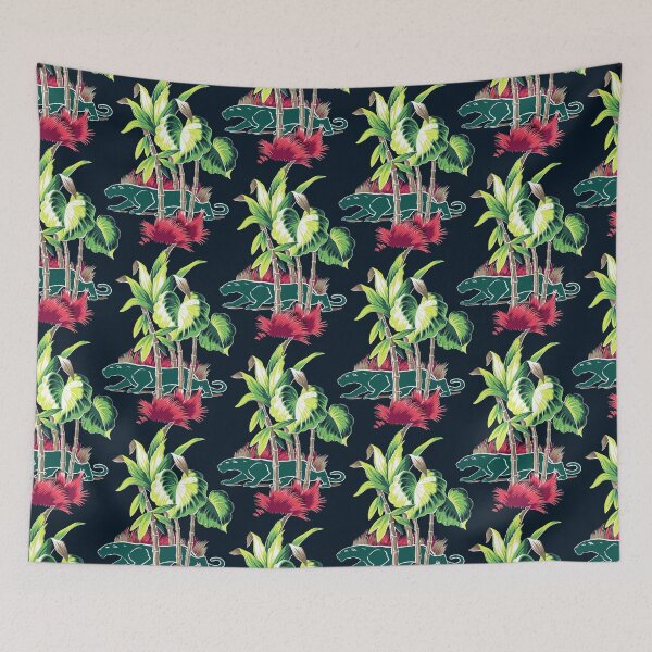 Item preview, Mid-Century Barkcloth Panther (Dark) designed and sold by Raqilu Designs.