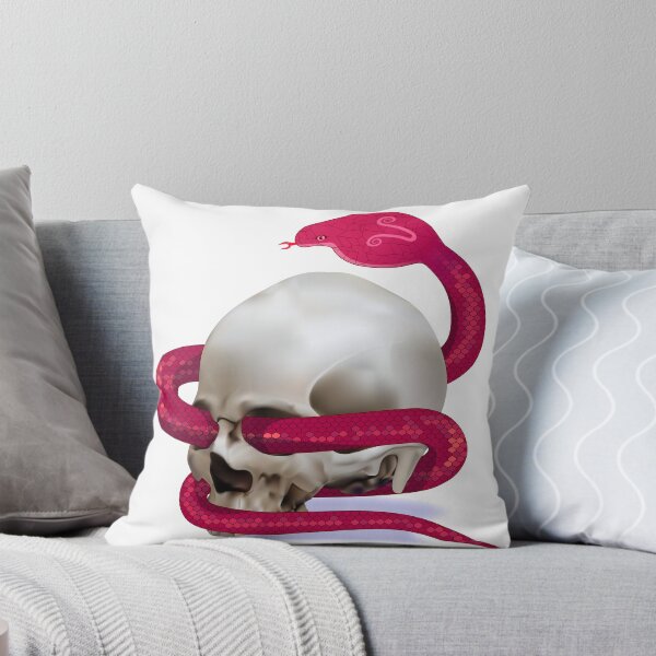 Item preview, Human skull entwined by red snake. designed and sold by hadkhanong.