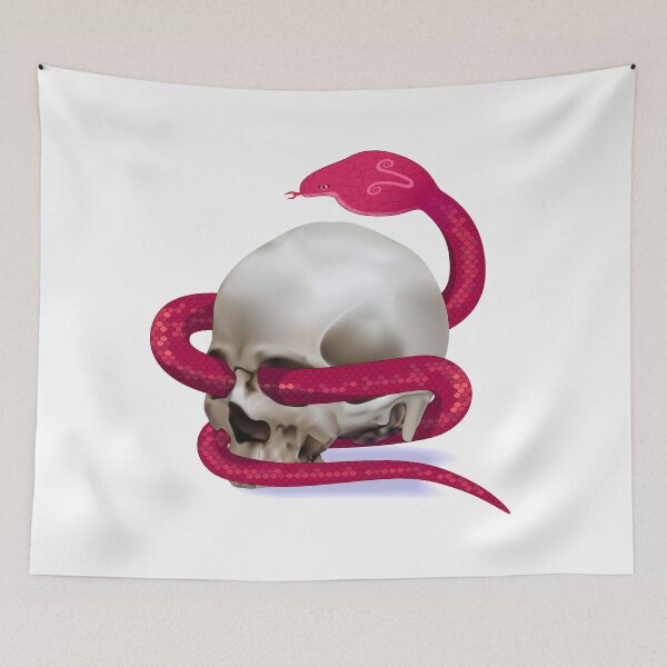 Item preview, Human skull entwined by red snake. designed and sold by hadkhanong.