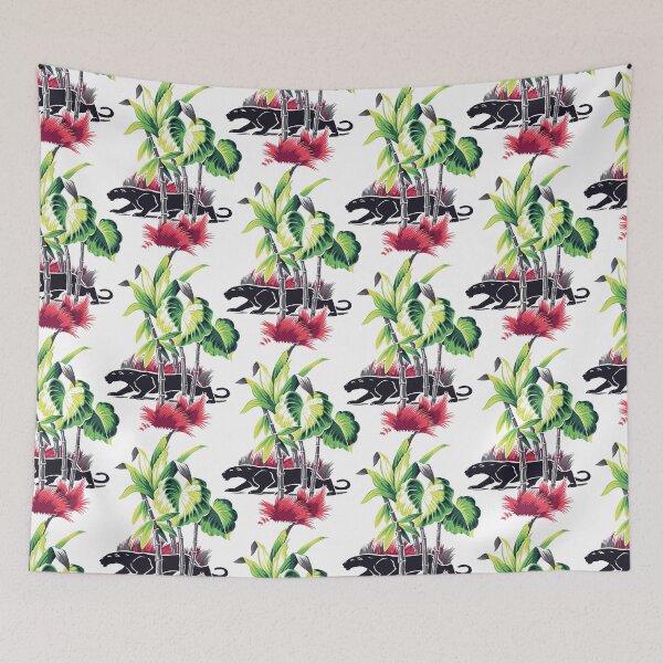 Item preview, Mid-Century Barkcloth Panther (Light) designed and sold by Raqilu Designs.