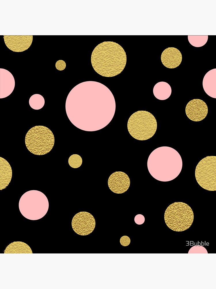 "Dotted Pink and Gold Glitter On Black" Sticker for Sale by 3Bubble