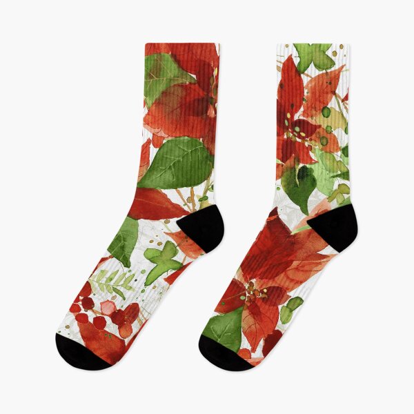 Item preview, Poinsettia Christmas watercolor designed and sold by Sue Zipkin.