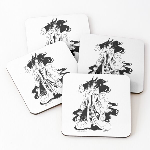 Item preview, Kitsune - Inktober 21 designed and sold by luzdelunadesign.