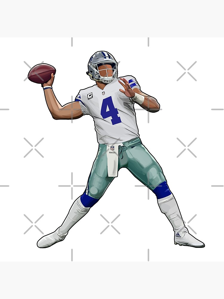 Dak Prescott Football Paper Poster Cowboys - Dak Prescott - T-Shirt