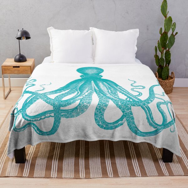 Item preview, Giant Octopus Graphic Shirts Squid Sea Life Vintage Linocut designed and sold by TeeStoress.