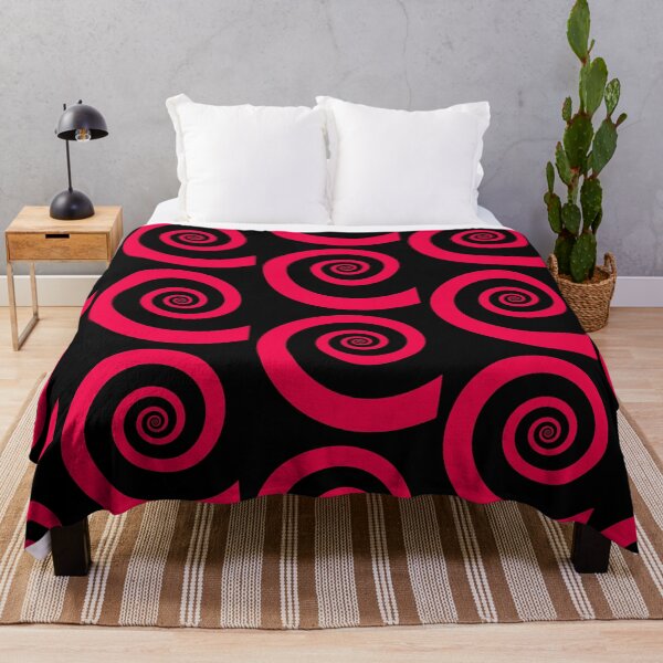 Item preview, Red Pink Spiral On Black designed and sold by KeksWorkroom.