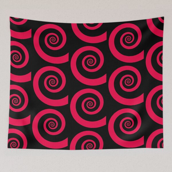Item preview, Red Pink Spiral On Black designed and sold by KeksWorkroom.