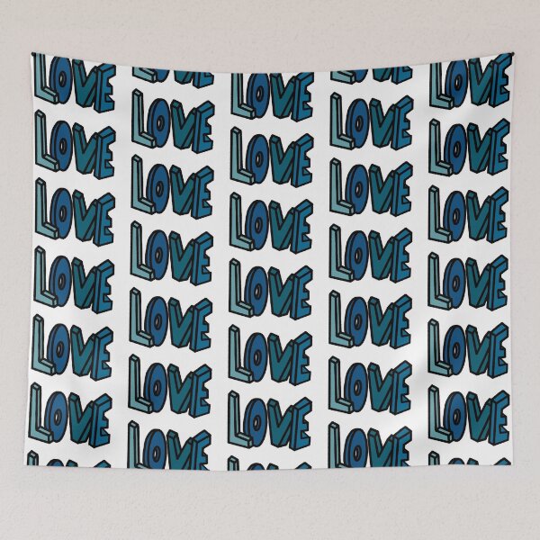 Item preview, blue love 3D design designed and sold by dangerousfrog.