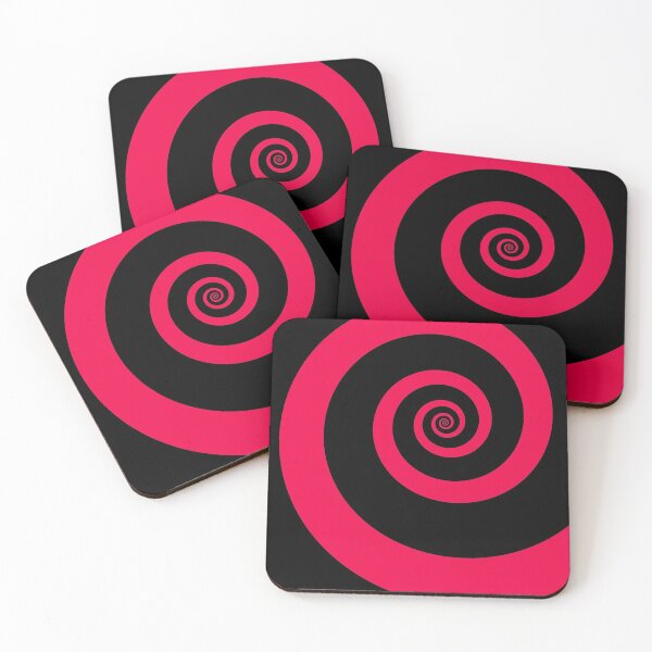 Item preview, Red Pink Spiral On Black designed and sold by KeksWorkroom.