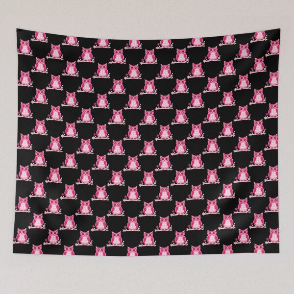 Item preview, Pink Owl Pattern Print designed and sold by ThingsByJoy.