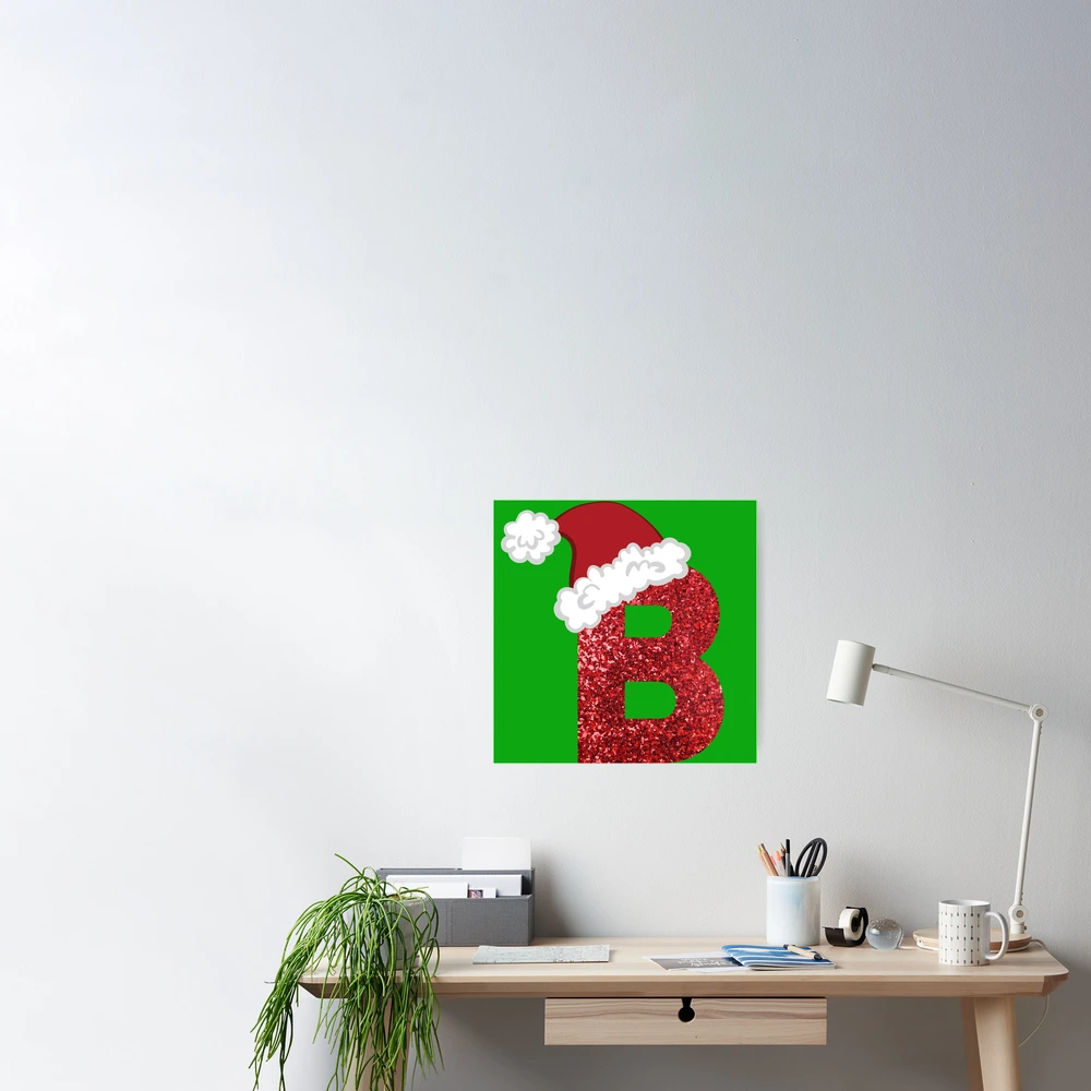 Sparkly Christmas Letter B | Art Print