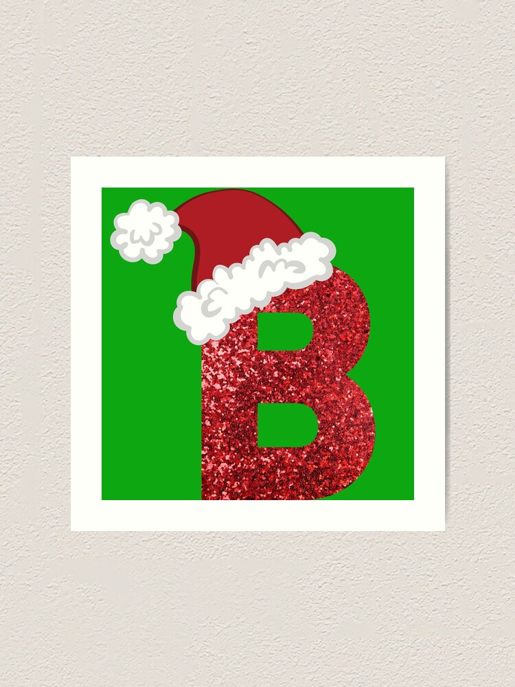 Sparkly Christmas Letter B | Art Print