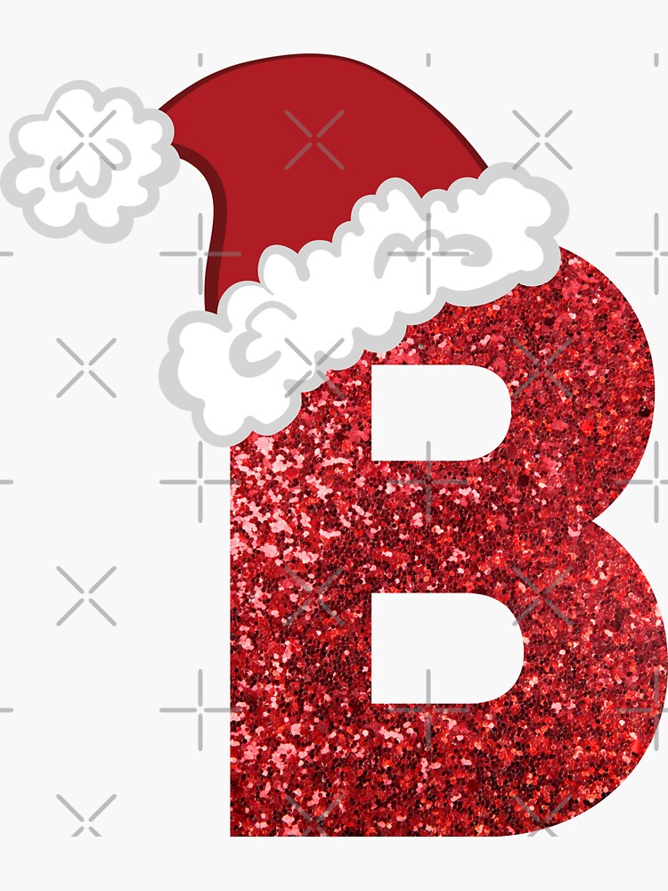 Sparkly Christmas Letter B | Art Print