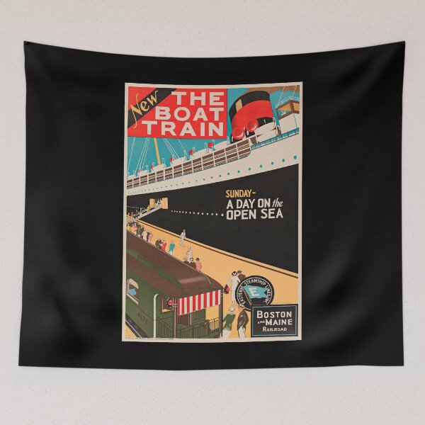 Item preview, The New Boat Train retro poster designed and sold by CorasPosters.