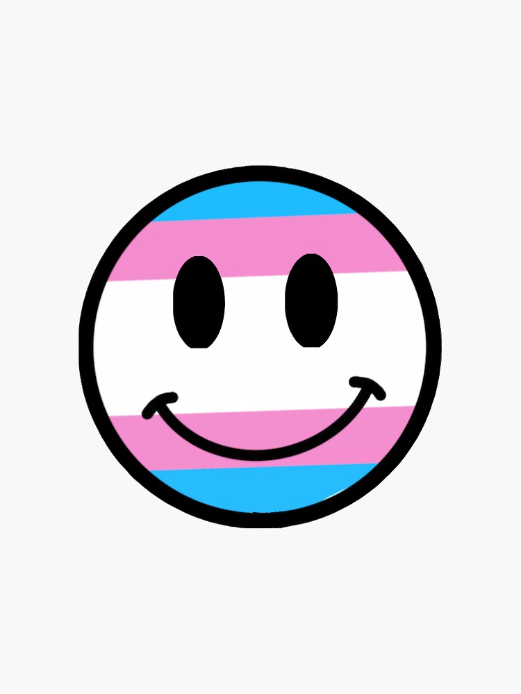 smiley face trans pride | Sticker