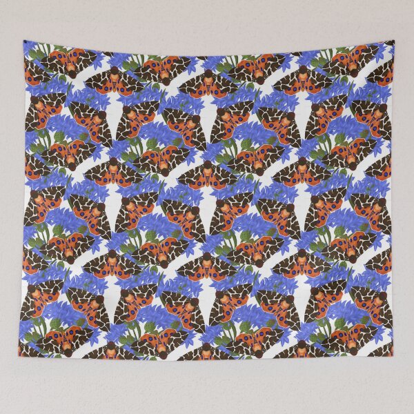 Item preview, Garden Tiger Moth and Cornflowers designed and sold by MeganSteer.