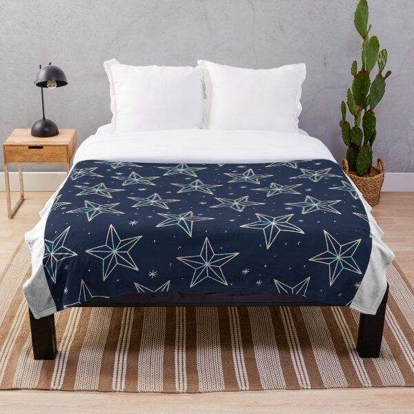 Item preview, Christmas Holiday Rainbow Marble Stars Navy Blue Pattern designed and sold by scintillare.
