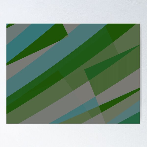 Leopard Zebra Pattern Green Blue Gray Poster