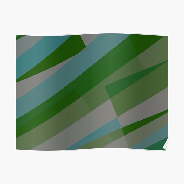 Leopard Zebra Pattern Green Blue Gray Poster