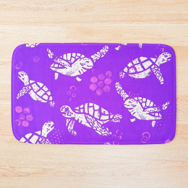 Item preview, White turtle print on purple designed and sold by Dibujo Divertido.