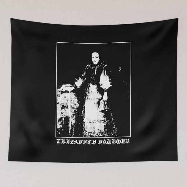 Item preview, Elizabeth Bathory Countess Vampire Goth Graphic Art Vintage b&w designed and sold by h44k0n.