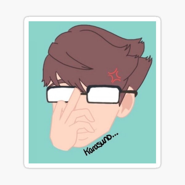 "Anime glasses meme Oikawa!" Sticker by FlowerBoyArt689 Redbubble