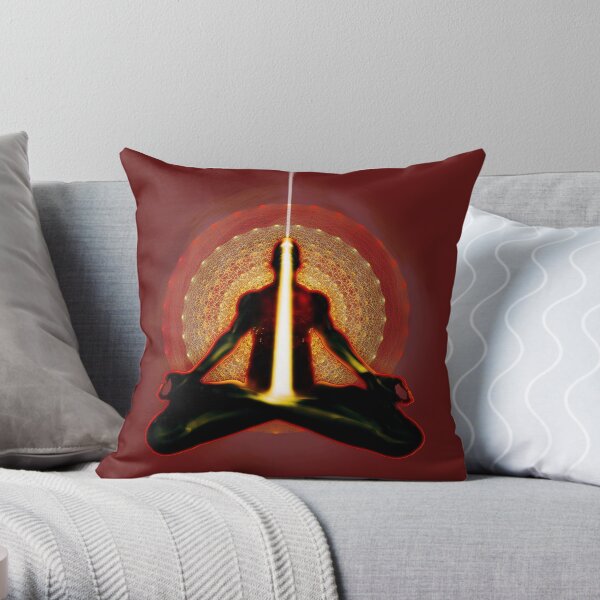 receiving light (meditator) Throw Pillow