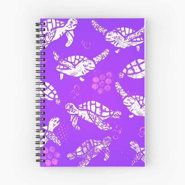 Item preview, White turtle print on purple designed and sold by Dibujo Divertido.