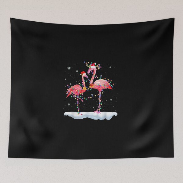 Item preview, Flamingo-Christmas-Tree-Santa-Hat-Xmas-Light-Merry-Christmas- designed and sold by vvhdvoj49.