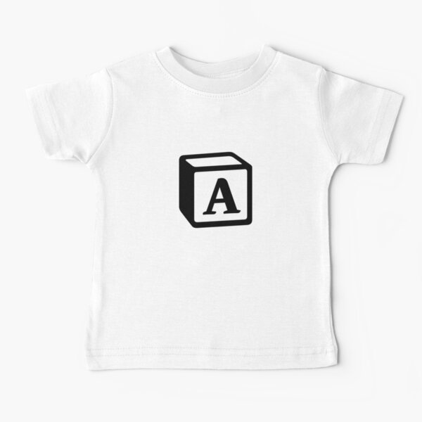 Letter "A" Block Personalised Monogram Baby T-Shirt