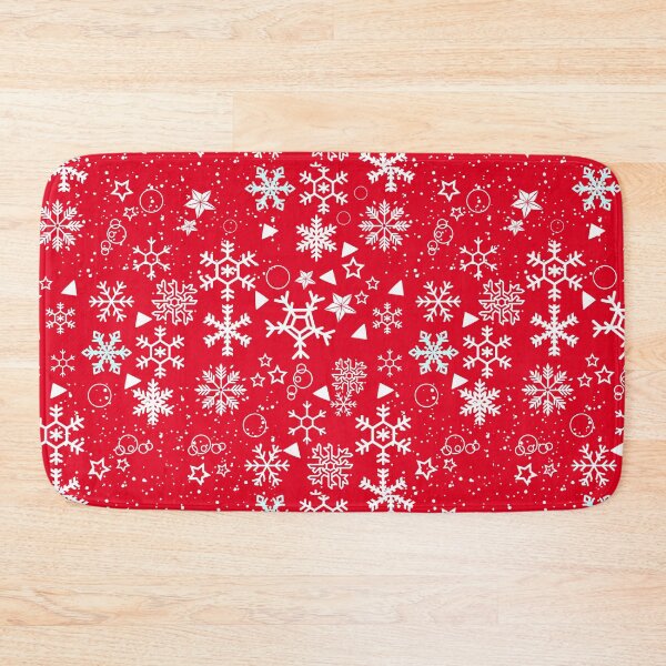 Item preview, Cute Christmas Snowflakes & Decorations on Red Background designed and sold by Gifty-Designs.