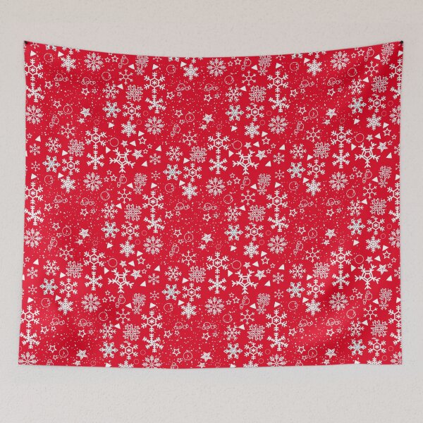 Item preview, Cute Christmas Snowflakes & Decorations on Red Background designed and sold by Gifty-Designs.