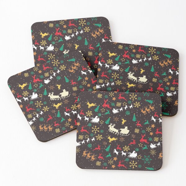 Item preview, Cute Christmas Reindeer & Snowflakes on Dark Background designed and sold by Gifty-Designs.