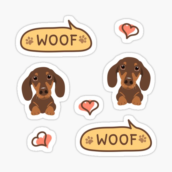 Love Chocolate Dachshund Sausage Dog Sticker